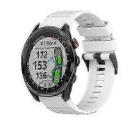 For Garmin Approach S62 22mm Horizontal Texture Silicone Watch Band With Removal Tool KVGK White