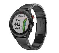 For Garmin Approach S62 22mm Tortoise Shell Stainless Steel Watch Band Black