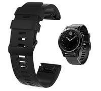 For Garmin Fenix 7x 6x Pro Strap 26mm Silicone Quick Fit Watch Strap for Garmin Fenix 8 51mm/Fenix 7X Pro/Fenix 7X/Fenix 6X/Fenix 6X Pro/Fenix 5X/Fenix 5X Plus Sport Wristbands (Black, 26mm)