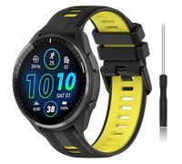 for Garmin Forerunner 965 Band, Silicone Replacement Bands for Garmin Forerunner 965/955/945/745 (Black Yellow)