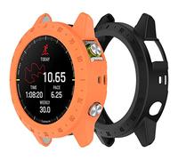 for Garmin MARQ Athlete/Adventurer/Captain/Golfer/Aviator/Driver/Commander Case Cover Soft TPU Anti-Scratch Protective Shell Bezel Bumper Coverage Cases for MARQ Gen 2 Series Watch, Orange/Black