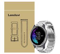 for Garmin Venu Band, LvBu Quick Release Stainless Steel Metal Replacement Straps for Garmin Venu Smartwatch (SIiver)