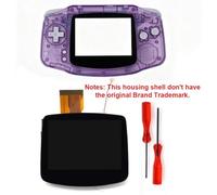 For GBA Laminated V5 HD 720x480 Drop-in Screen V5 IPS LCD Kits Screen OSD FRM w/New Housing Shell,No Logo on the Shell, No need to Trimming the Shell (Clear purple)