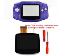 For GBA Laminated V5 HD 720x480 Drop-in Screen V5 IPS LCD Kits Screen OSD FRM w/New Housing Shell,No Logo on the Shell, No need to Trimming the Shell (Clear royal blue)