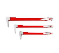 for Gdfnmogo 3 PCS Heavy Duty Nail Puller Tool Set, Dual Claw Pry Bar for Nail Removal, Compact Wrecking Bar with Ground Ends and Striking Face, Red