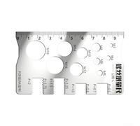 for Gdfnmogo 304 Stainless Steel Screw Pitch Gauge and Measuring Ruler, M1.4-M18 Thread Sizes, P0.3-P2 Pitch Range, Dual-Sided Metric Thread Gauge Tool for Measuring Screw(L-Size)