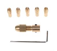 for Gdfnmogo 7Pcs for MINI Drill Chuck Set, 2mm Electric Motor Shaft Clamp with Copper Collets 0.5-3.0mm and Hex Wrench, Gold Copper Fixture Accessory for Electric Drill and