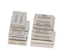 for Gdfnmogo Reballing Stencil Kit for Memory Repair, 12/14/20pcs Stainless Steel Solder Mesh with Aluminum Heating Bracket, Compatible with DDR3,(14PCS)