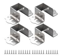 for Gdfnmogo U Shaped Bed Rail Bracket Heavy Duty Steel Bed Support Galvanized Cold-Rolled Wall Mount for Wooden Frame Reinforcement 90 Degree Angle Fixing(Silve 32mm)