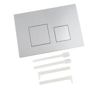 For Geberit for Sigma01 for Sigma10 for Sigma20 for Sigma21 for Sigma30 for Sigma50 for Sigma60 Dual Flush Plate, Chrome Buttons Plastic Material 164x246x12mm for Bathroom Toilet(Silver)