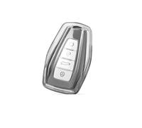 For Geely Atlas Boyue NL3 Coolray 2024 X6 X7 EX7 Emgrand Kulrey GT GC9 Soft Car Remote Key Cover Case Shell Fob Keychain Holder(4 buttons white)
