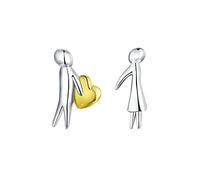 for Girl Valentine Series 925 Stelring Accepet My Heart Lover Couple Stud Earrings with Ear Studs