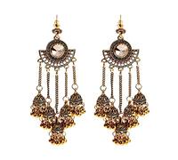 for girls, women retro big indian jewelry classic white beads long chain tassel dangle earrings