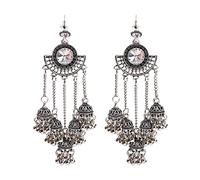 for girls, women retro big indian jewelry classic white beads long chain tassel dangle earrings