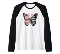 for God All Things are Possible Matthew 19:26 Butterfly Raglan Baseball Tee
