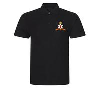 for God and Ulster Embroidered Men's Polo Shirt - Battle of The Boyne Red Hand of Ulster T Shirt Embroidery (UK, Alpha, 3XL, Regular, Regular, Black)