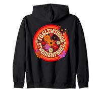 For God So Love The World FGSLTWTHGOB Retro Floral Circle Zip Hoodie