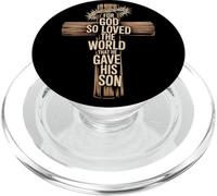 For God So Loved The World - Religious Scripture - Cross PopSockets PopGrip for MagSafe