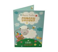 For Godson Cute Lamb with Eggs Design Easter Card