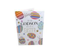 For Godson Multicoloured Eggs Pattern Design Easter Card