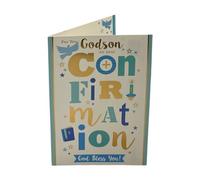 For Godson On Your Confirmation Bold Lettering Design Religious Greeting Card