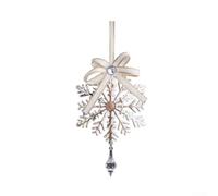 for Golden Iron Christmas Ornament Snowflake Deer Star Tree 24cm(snowflake)