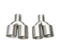 For Golf R MK7 For 6 Dual Exhaust Tip System Muffler Y Shape Nozzle Matte Stainless Steel Universal 1 Pair Rear Tail Throat(ID51MM)