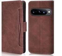 For Google Pixel 10/Pixel 10 Pro Case Leather Foldable Mobile Phone Case for Pixel 10/10 Pro Mobile Phone Flip Case Cover Protective Case 360 Degree Shockproof Flip Case Wallet Series Cases (Brown)