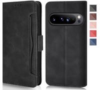For Google Pixel 10 Pro XL Case Leather Foldable Mobile Phone Case for Pixel 10 Pro XL Mobile Phone Flip Case Cover Protective Case 360 Grde Shockproof Premium Flip Case Wallet Series Cases (Black)