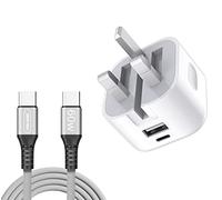 For Google Pixel 10 Pro Xl Fold 9 Pro Xl 8A Pro 7A 7 pro 6A pro Charger usb C Fast Wall Charger 20w PD Adapter 1.5M USB-C To USB-C Cable Quick Speed Charging Power Delivery Block Plug (SILVER)