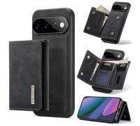 for Google Pixel 11 Pro Wallet Case Black | Detachable 2-in-1 Split Premium Leather Back Stand Phone Case with Magnetic Closure, 8 Card Holders, Kickstand