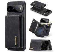 for Google Pixel 11 Pro XL Wallet Case Black | Detachable 2-in-1 Split Premium Leather Back Stand Phone Case with Magnetic Closure, 8 Card Holders, Kickstand
