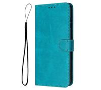 for Google Pixel 6A Case, Retro Premium PU Leather Wallet Phone Case with Card Holder TPU Inner Shell Shockproof Flip Book Cover for Google Pixel 6A,Lake Blue