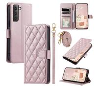 for Google Pixel 7A Case with Card Holders Lanyard, Flip Wallet Crossbody Cover Shockproof Luxury PU Leather Purse Women Kickstand Magnetic Closure Phone Case for Google Pixel 7A, Rose gold
