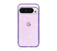 for Google Pixel 8 Pro Case Clear,Luxury Crystal Glitter Bling Sparkly Girly Transparent Protective Phone Case for Women Girls Men Anti-Yellowing Military Grade Shockproof Hard Cover Case(Purple)