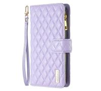 for Google Pixel 8a Case, Zipper Flip Wallet Shockproof PU Leather Case for Women Girls with Zip Pocket Magnetic Clasp Viewing Kickstand Card Holder Cover for Google Pixel 8a, Purple