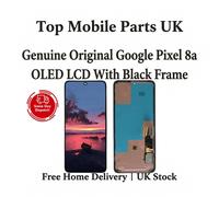 For Google Pixel 8a G6GPR Genuine Original OLED Display Replacement Black Frame