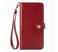 For Google Pixel 9 / Pixel 9 Pro Case Official Shockproof PU Leather Flip Wallet Phone Skin Folio Slim Magnetic Cover TPU Bumper with Stand Card Holder for Google Pixel 9 / Pixel 9 Pro Red