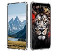 for Google Pixel 9 Pro Case/Pixel 9 Case,Slim Transparent Flexible TPU Durable Shockproof Anti-Scratch Anti-Fall Phone Cover for Pixel 9 / Pixel 9 Pro,Cool Lions