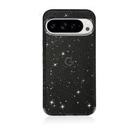 for Google Pixel 9 Pro XL Case Clear,Compatible with MagSafe,Luxury Crystal Glitter Bling Sparkly Girly Protective Phone Case Women Anti-Yellowing Military Grade Shockproof Hard Cover Case(Black)