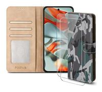 for Google Pixel 9 Pro XL Case with 2 x Screen Protector Tempered Glass, Leather Wallet Phone Case, Magnetic Book Flip Folio Cover [RFID Protection & Card Slots] and [Kickstand] - Camouflage