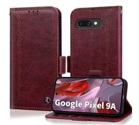 for Google Pixel 9a Case Wallet with RIFD Blocking Card Holder PU Leather Flip Kickstand Business Cover with Card Slots and Magnetic Closure Phone Case for Pixel 9A 6.3" 2025, Wine Red