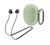 for Google Pixel Buds Pro 2 Case (2024), Anti-Lost Strap, Silicone Cover with Keychain, Sports Lanyard for Women Men Girl boy for Google Pixel Buds Pro 2(Lemongrass Case+Black Strap)