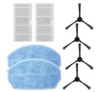 For GOOVI BR151 BR150 Robot Vacuum Replacement Parts Kit with 2 Mop Cloths 4 Side Brushes and 2 Filters to Improve Cleaning Efficiency and Reach Corners