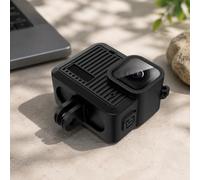 for GoPro Hero 4K 2024 PULUZ Silicone Protective Case Side Interface Cover with Wrist Strap & Lens Cover (Black)