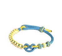 For Granddaughter - A Link That Can Never Be Undone I'll Be There for The Highs And Lows Peach Blossom Knot Braided Bracelet, Granddaughter Adjustable Bracelets from Grandma (blue)