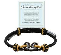 For Granddaughter - A Link That Can Never Be Undone Peach Blossom Knot Bracelet, Granddaughter Bracelet from Grandma Always Brave And Strong Adjustable Hand Braided DIY Bracelet For Women Christmas