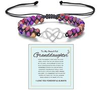 For Granddaughter - A Link That Can Never Be Undone Peach Blossom Knot Bracelet, Granddaughter Bracelet from Grandma Always Brave And Strong Adjustable Hand Braided DIY Bracelet For Women Christmas