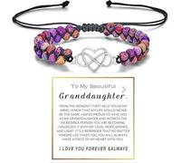 For Granddaughter - A Link That Can Never Be Undone Peach Blossom Knot Bracelet, Granddaughter Bracelet from Grandma Always Brave And Strong Adjustable Hand Braided DIY Bracelet For Women Christmas