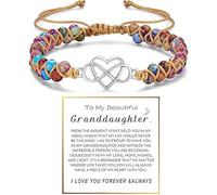 For Granddaughter - A Link That Can Never Be Undone Peach Blossom Knot Bracelet, Granddaughter Bracelet from Grandma Always Brave And Strong Adjustable Hand Braided DIY Bracelet For Women Christmas